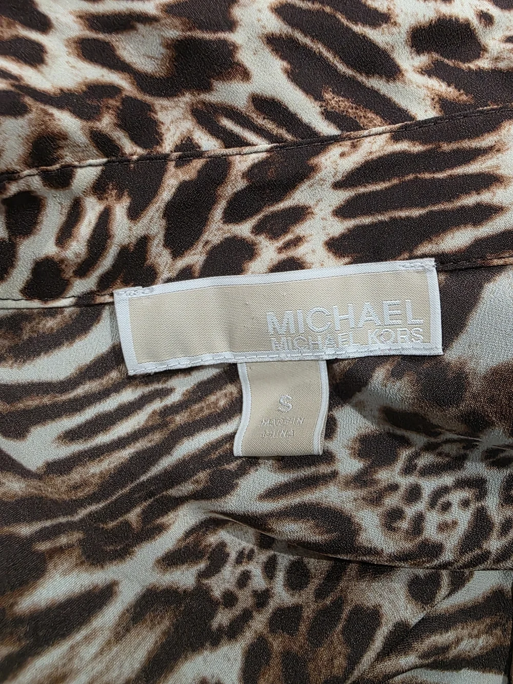 Michael Kors Big Cat Zip-Up Tunic Small Chocolate MSRP .